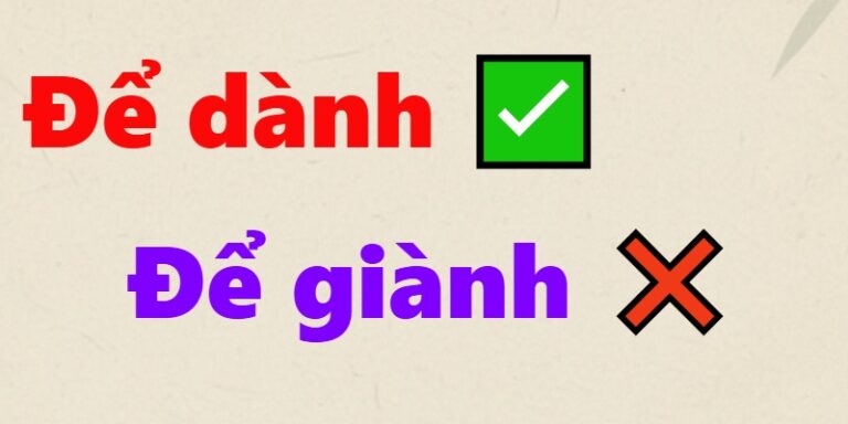 để dành hay để giành